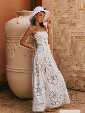 NWT ZÃCO Sabo Avere Dress Australia Sz XXS Blue 100% cotton‎ Broderie Maxi Dress